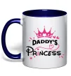 Чашка з кольоровою ручкою Daddy`s princess Глибокий темно-синій фото