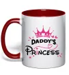 Чашка з кольоровою ручкою Daddy`s princess Червоний фото