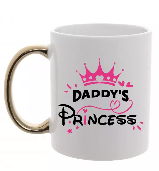 Чашка з кольоровою ручкою Daddy`s princess Золото фото