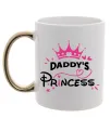 Чашка з кольоровою ручкою Daddy`s princess Золото фото