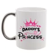 Чашка з кольоровою ручкою Daddy`s princess Срібло фото