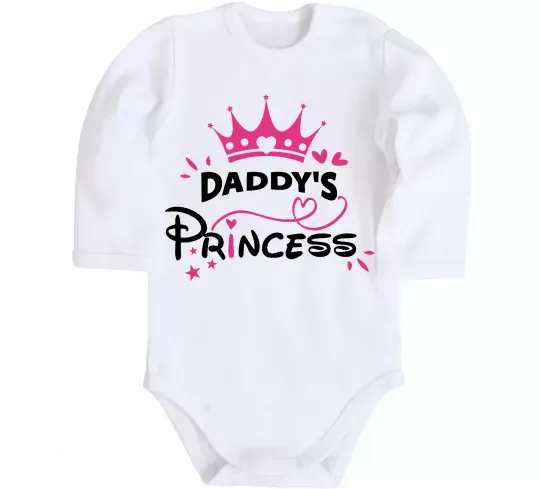 Дитячий бодік Daddy`s princess Білий фото