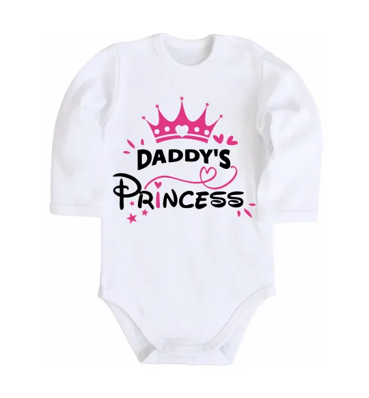 Дитячий бодік Daddy`s princess Білий фото