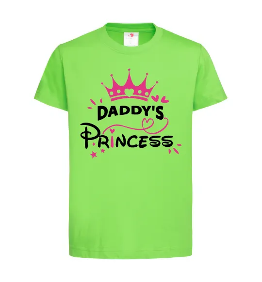 Дитяча футболка Daddy`s princess Лаймовий фото