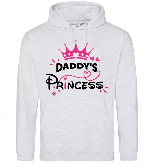 Женская толстовка (худи) Daddy`s princess Серый меланж фото