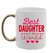 Чашка с цветной ручкой Best daughter in world Золото фото