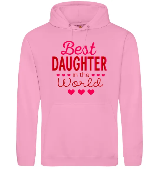 Жіноча толстовка (худі) Best daughter in world Рожевий фото
