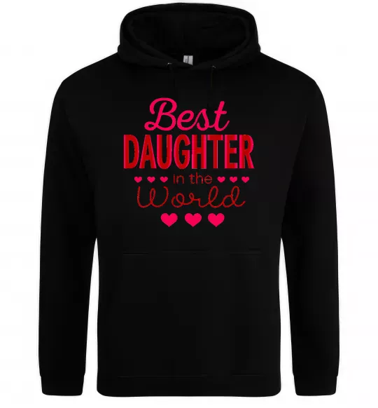 Женская толстовка (худи) Best daughter in world Черный фото