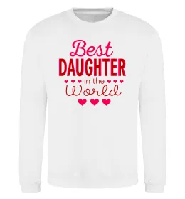 Свитшот Best daughter in world Белый фото