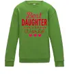 Детский Свитшот Best daughter in world Лаймовый фото