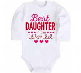 Детский боди Best daughter in world Белый фото