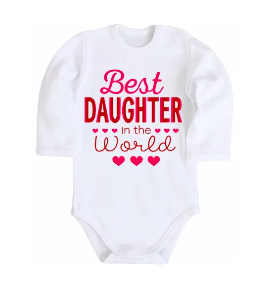 Детский боди Best daughter in world Белый фото