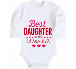 Детский боди Best daughter in world Белый фото