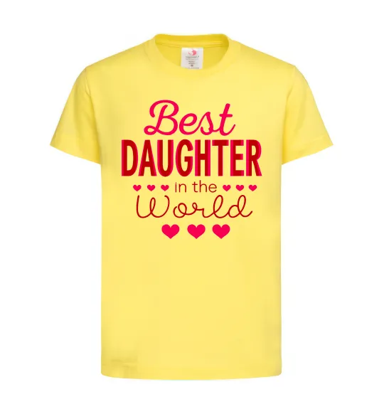 Дитяча футболка Best daughter in world Лимонний фото