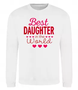 Свитшот Best daughter in world Белый фото