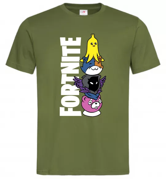 Мужская футболка Tiny Fortnite Оливковый фото