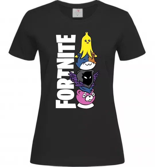 Жіноча футболка Tiny Fortnite Чорний фото