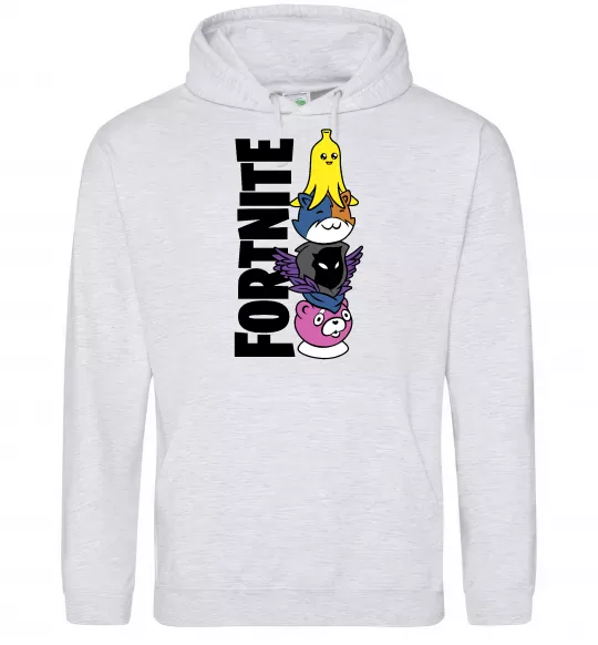 Чоловіча толстовка (худі) Tiny Fortnite Сірий меланж фото