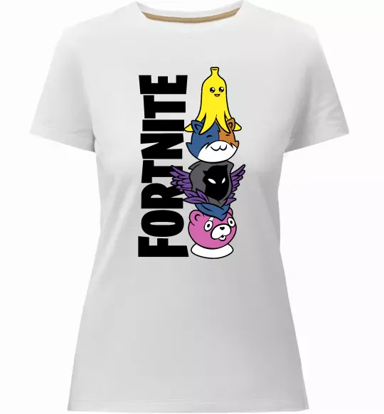 Жіноча преміум футболка Tiny Fortnite Білий фото