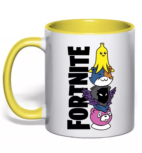 Чашка з кольоровою ручкою Tiny Fortnite Сонячно жовтий фото