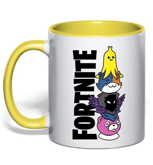 Чашка з кольоровою ручкою Tiny Fortnite Лимонний фото