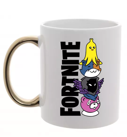 Чашка з кольоровою ручкою Tiny Fortnite Золото фото