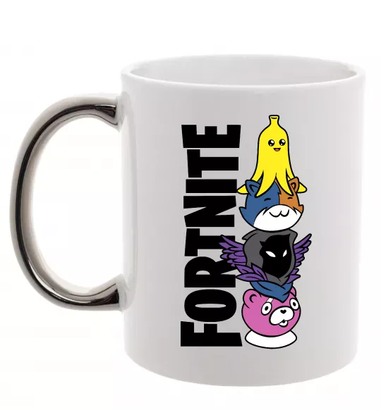 Чашка з кольоровою ручкою Tiny Fortnite Срібло фото