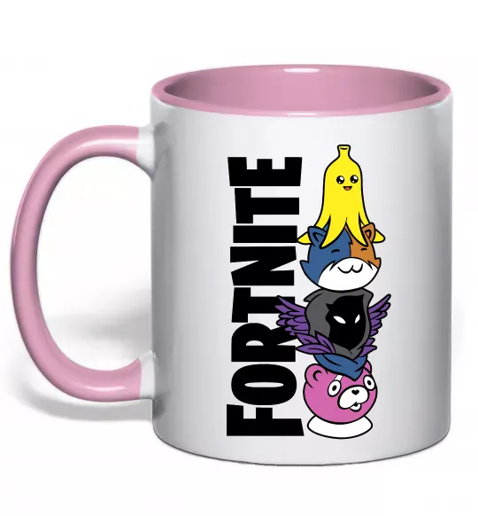 Чашка з кольоровою ручкою Tiny Fortnite Ніжно рожевий фото