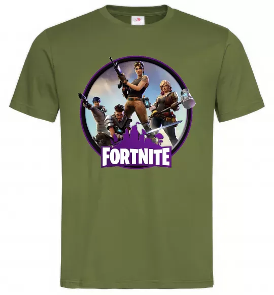 Мужская футболка Logo Fortnite Оливковый фото