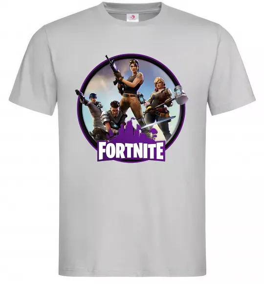Мужская футболка Logo Fortnite Серый фото