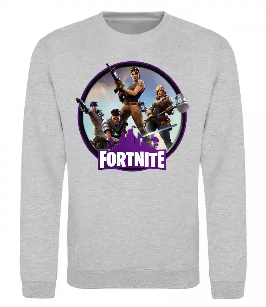 Світшот Logo Fortnite Сірий меланж фото