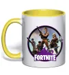 Чашка з кольоровою ручкою Logo Fortnite Сонячно жовтий фото
