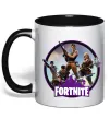 Чашка з кольоровою ручкою Logo Fortnite Чорний фото