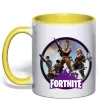 Чашка с цветной ручкой Logo Fortnite Лимонный фото