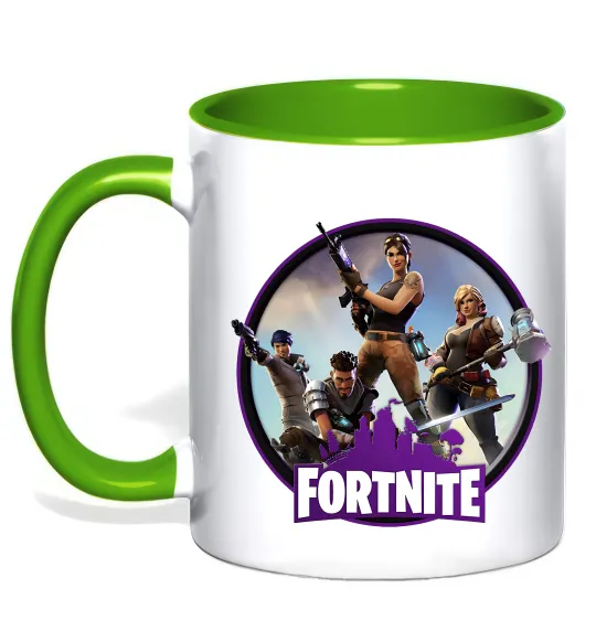 Чашка с цветной ручкой Logo Fortnite Лаймовый фото
