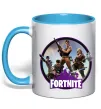 Чашка з кольоровою ручкою Logo Fortnite Блакитний фото