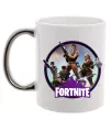 Чашка з кольоровою ручкою Logo Fortnite Срібло фото