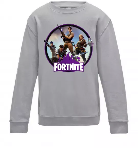 Дитячий світшот Logo Fortnite Сірий меланж фото
