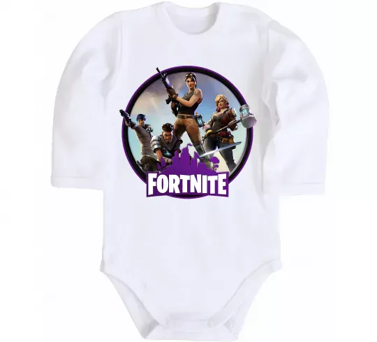 Дитячий бодік Logo Fortnite Білий фото