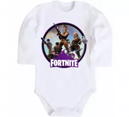 Дитячий бодік Logo Fortnite Білий фото