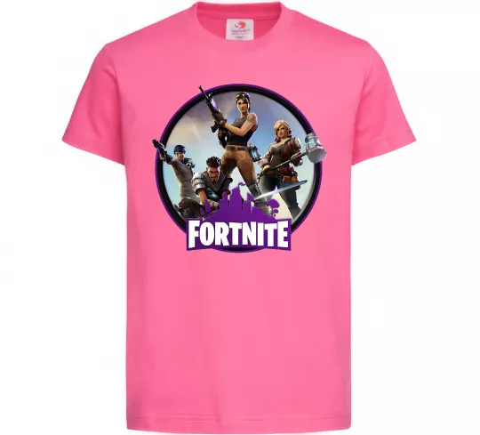Детская футболка Logo Fortnite Ярко-розовый фото