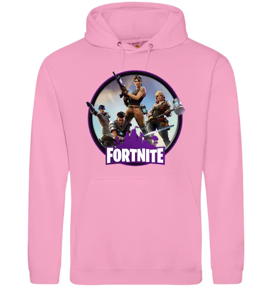 Мужская толстовка (худи) Logo Fortnite Розовый фото
