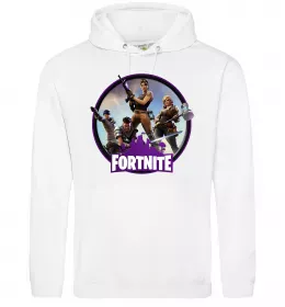 Мужская толстовка (худи) Logo Fortnite Белый фото