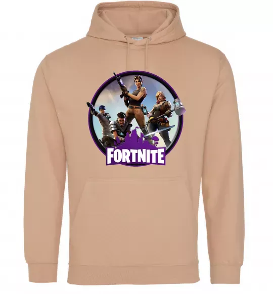 Чоловіча толстовка (худі) Logo Fortnite Пісочний фото
