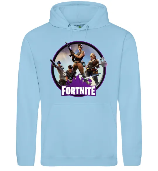 Женская толстовка (худи) Logo Fortnite Голубой фото
