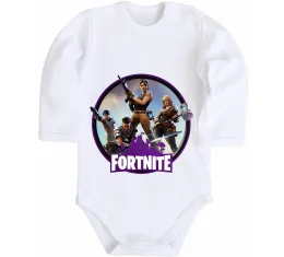 Дитячий бодік Logo Fortnite Білий фото