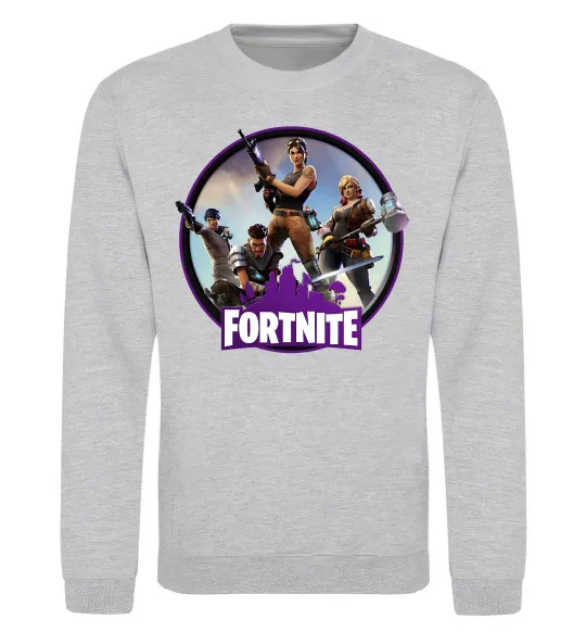 Свитшот Logo Fortnite Серый меланж фото