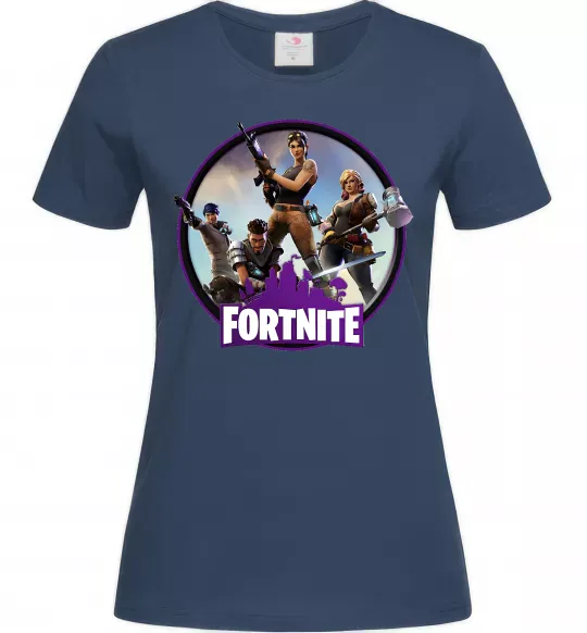 Жіноча футболка Logo Fortnite Темно-синій фото