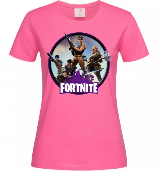 Жіноча футболка Logo Fortnite Яскраво-рожевий фото