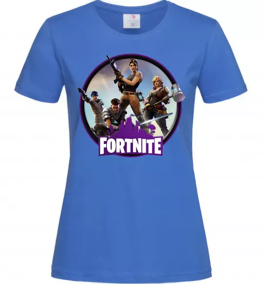 Жіноча футболка Logo Fortnite Яскраво-синій фото